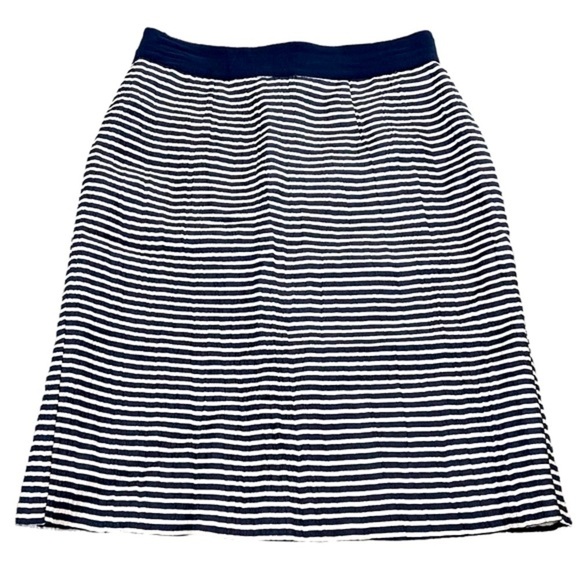 LOFT Dresses & Skirts - Loft Navy & Cream Striped Linen Blend Pencil Skirt Size 2